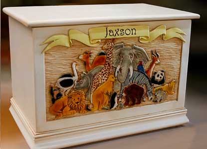 Kids Wood Toy Box Personalized with their name