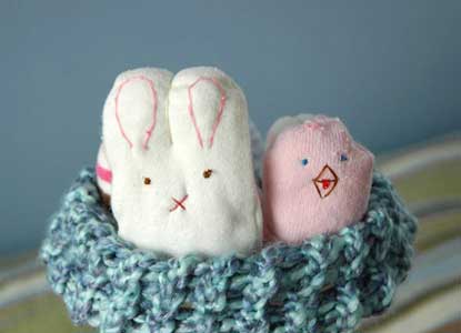 Recycle Baby Socks into Bunnies, Chicks and Eggs!