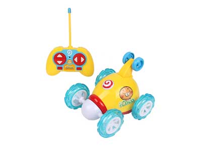 Remote Control Car Cartoon Stunt Dump Truck Radio Control Toy for Toddlers