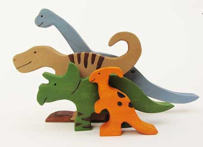 Wooden Dinosaur Toy Set