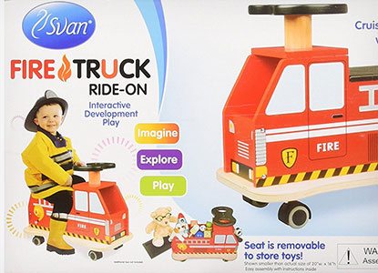 Solid Wood Ride On Fire Truck by Svan