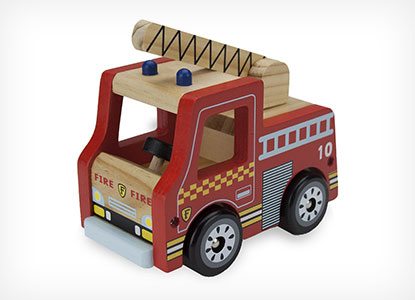 Wooden Wheels Natural Fire Engine