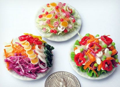 Mixed Assorted Salad Dollhouse Miniature Food