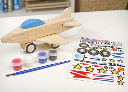 Melissa & Doug Decorate-Your-Own Wooden Jet Plane Craft Kit