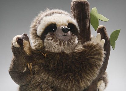 Sloth with Baby and Branch Plush