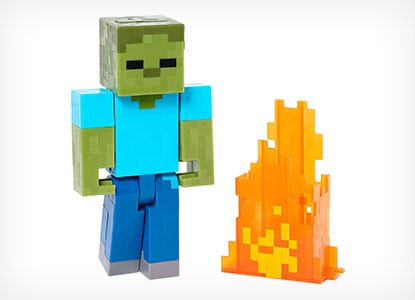 Minecraft Zombie with Pop Out Flames Action Figure