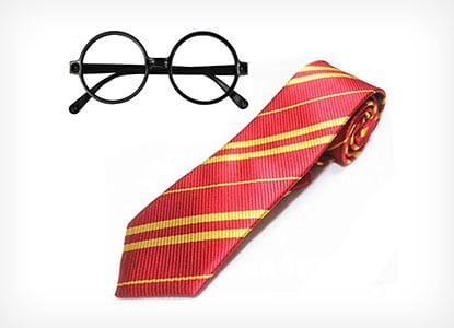 Huahuamini Striped School Tie with Novelty Glasses