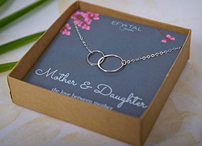 Interlocking Infinity Double Circles Mother Daughter Necklace